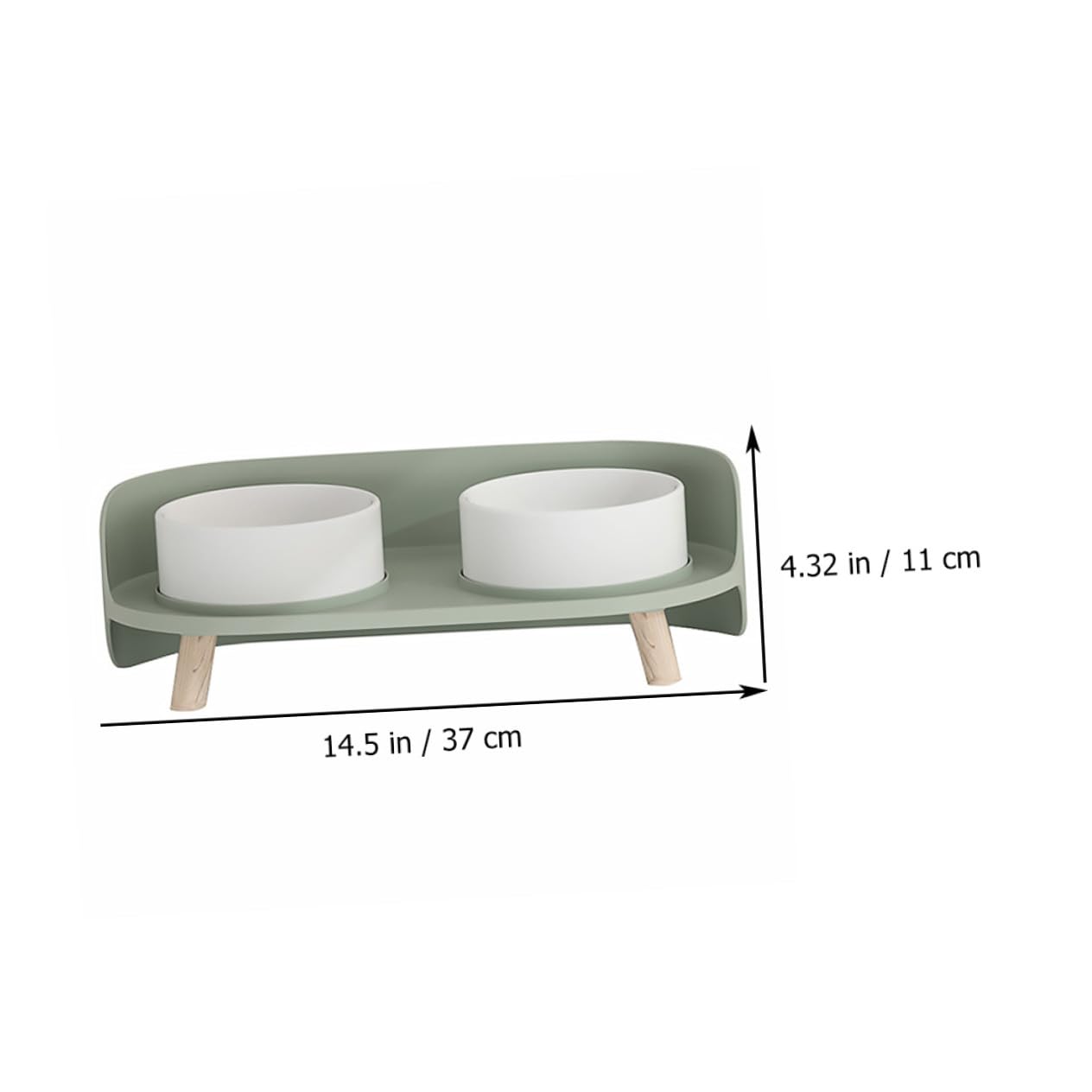 Ciotola Ceramica per Gatti Rialzata Verde, 1 Pz