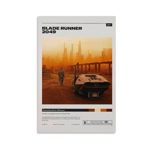 Póster minimalista de película clásica Blade Runner 2049, pósteres musicales para habitación, lienzo estético, arte de pared, decoración de dormitorio, 12 x 18 pulgadas (30 x 45 cm)