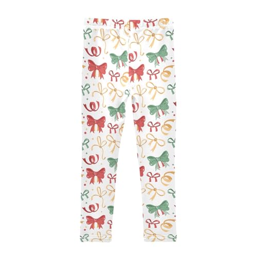Features Colorful Bows Ribbons Girls Leggings,Workout Leggings for Girls Toddler Athletic Leggings Size for 3-10T2