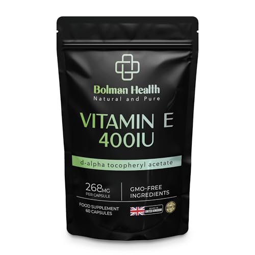Image of Vitamin E Capsules 400IU | 268mg Per Capsule | d-Alpha Tocopheryl Acetate | Supports Antioxidant Protection & Immune Function | 60 Vegan HPMC Capsules | Non-GMO | Gluten-Free