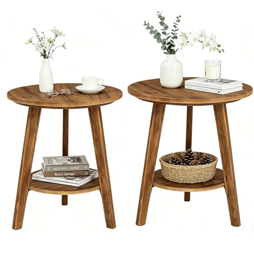 Tribesigns Solid Wood Side Table Set