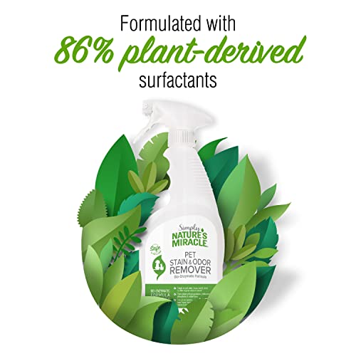 Image of Nature's Miracle Simply Pet Stain and Odor Remover, 16 Ounce, Made with 86% Plant-Derived Surfactants