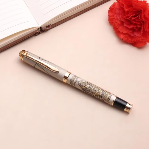 Image of Stylish Engraved Metal Pen, Gift for Office Use (Tirupati Balaji), Ink Color-Blue