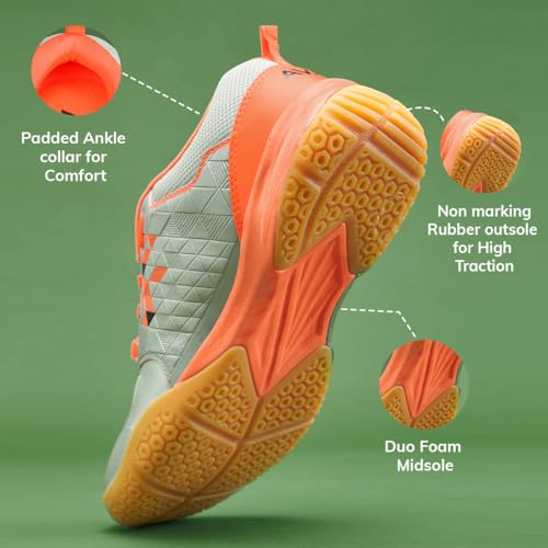 Image of AVANT Men's FluidX 2.0 Badminton Shoes - Non Marking, Anti Skid Rubber Outsoles, Lightweight, Indoor Sports Shoes