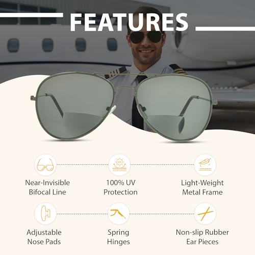 proSPORT Aviator Bifocal Sunglass Reader Men Women Brown Smoke Lens3