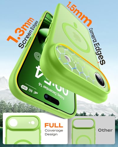 Image of TOCOL for iPhone Air Case, Compatible with Magsafe Charger, Full Camera Protection, Drop Protection, Translucent Matte Phone Case for iPhone 17 Air 6.5 inch (Light Green)