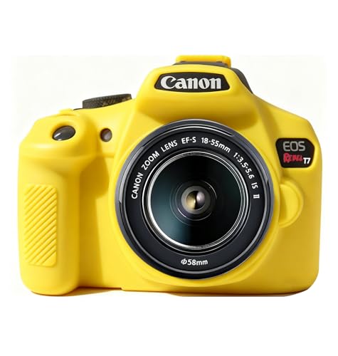 Image of Case for Canon EOS Rebel T7 Rebel T6 Camera, Soft Silicone Rubber Protective Camera Case Cover Accessories, Lightweight, Anti-Scratch with Button Marking for EOS Rebel T7 T6 (Yellow)