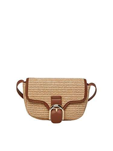 ONLY & SONS Pcluna Sac à bandoulière en paille pour femme, Nature/détail : cognac, Taille unique