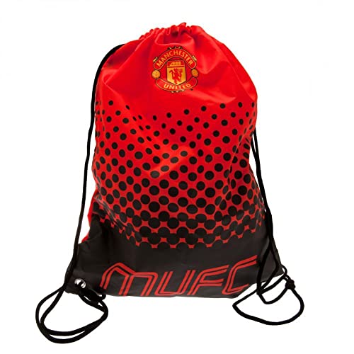 Manchester United FC 2427 Bolsa infantil unissex com cordão, vermelha