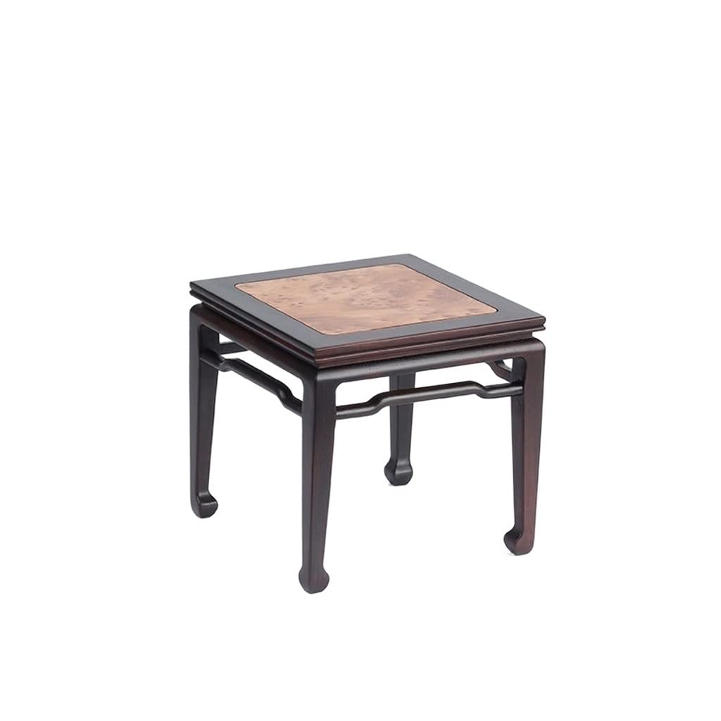 ADERFETBI Plant Pot Saucer Wooden Handicraft Bracket Square Base Bonsai Vase Flower Pot Strange Stone Antique Small Table(B)