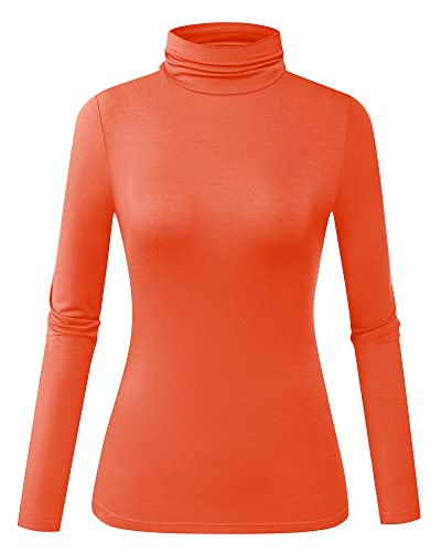 Image of Herou Womens Long Sleeve Turtleneck Slim Fitted Lightweight Casual Active Layer Tops Shirts
