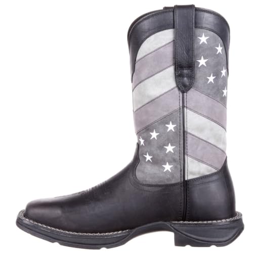 Durango Faded Black Flag Western Boot, Black Charcoal Grey, Size 9(M)