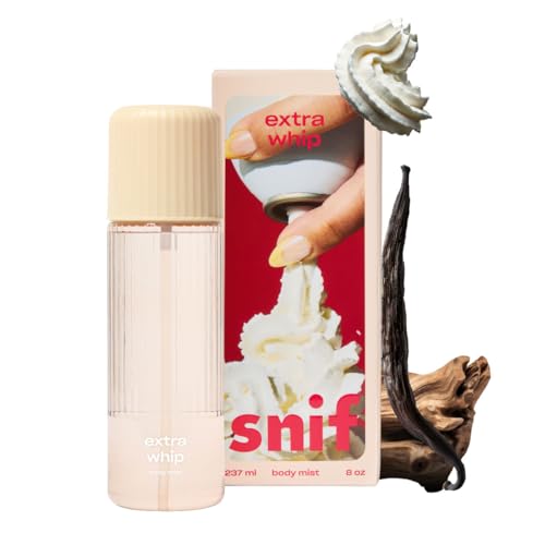 Snif Extra Whip Body Mist 8oz Gourmand Vanilla Musk Fragrance Mist for Body & Hair Icing Sugar Whipped Cream & Sandalwood Clean Vegan Cruelty Free