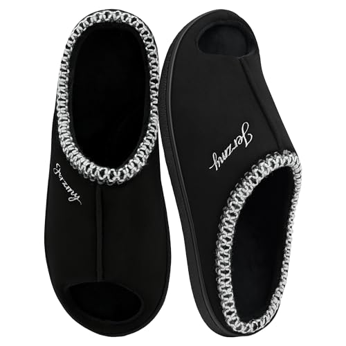 Image of Jerzmy Women's Slip on Open Toe House Slippers with Arch Support | Breathable Memory Foam Insole | Non Slip TPR Outsole | Indoor Outdoor Slides | Summer Travel Beach Easy On Off