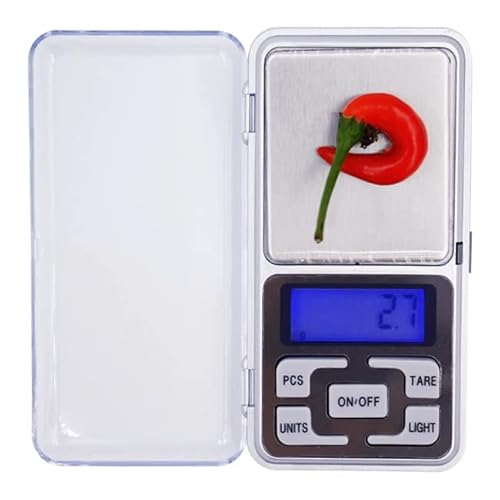 Mini Balança Digital de Bolso e Alta Precisão 0,1g Até 500g com função tara e design premium