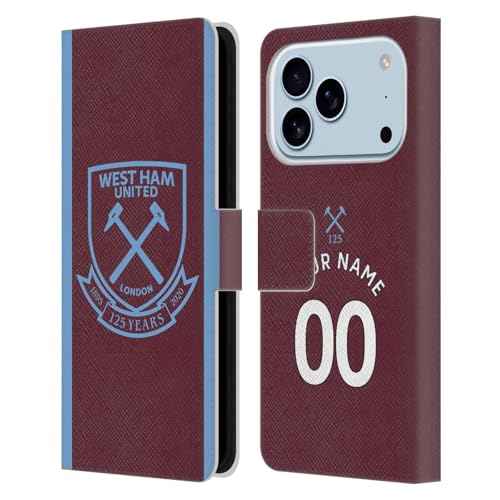 Étui Portefeuille iPhone 17 Pro West Ham United FC Coque Cuir Protection Intégrale Maillot