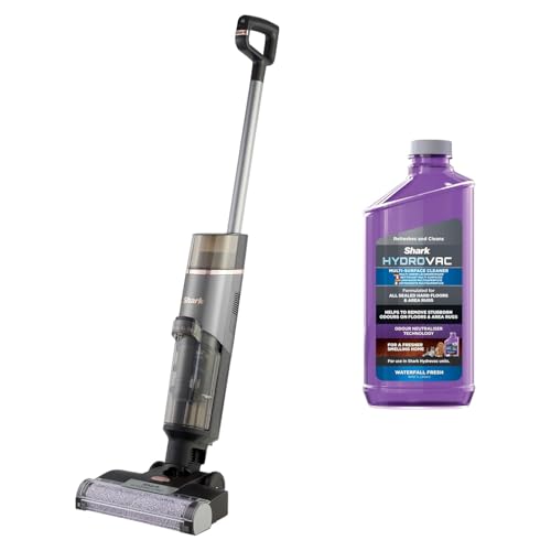 Shark HydroVac Nettoyeur sans Fil sols durs,Brosse roulante antimicrobienne et Solution...