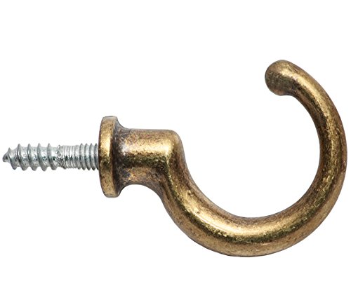 KeyMet 10 Stück Garderobenhaken Kleiderhaken Mantelaufhänger Wandhaken Alt Messing