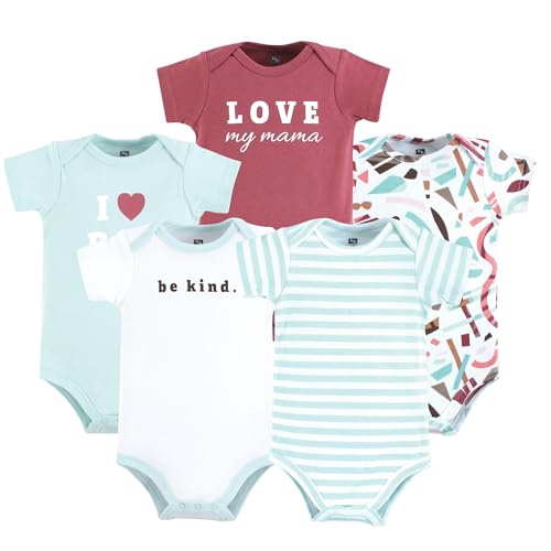 Luvable Friends Hudson Baby Bodysuits 5pk, Love My Mama, Newborn