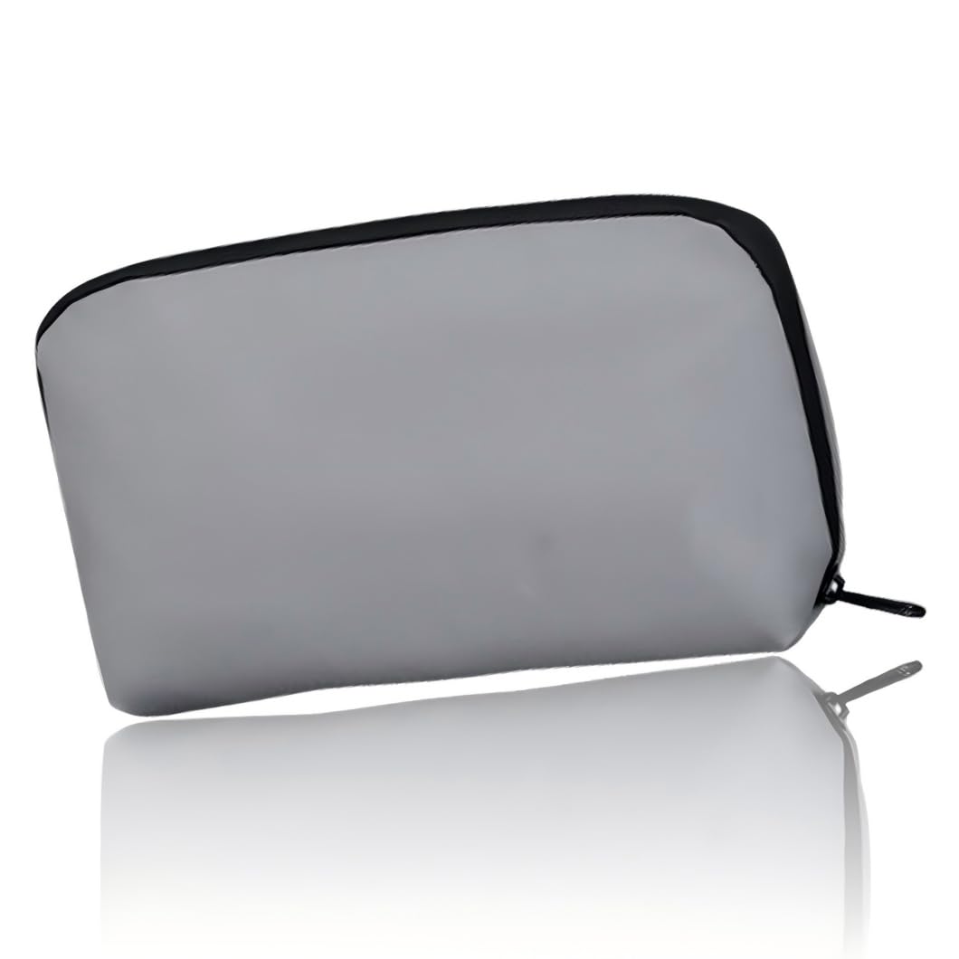 – Travel Tech Pouch Gray – Waterproof Cord Case for Phone, Charger & Cables, Compact Electronics Organizer for Travel & Daily Use (24 x 8 x 13 cm)