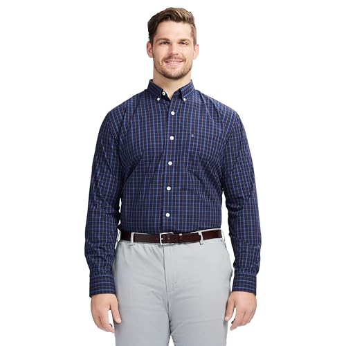 Chemise à bouton bas homme Izod à carreaux pour le bureau et le week-end
