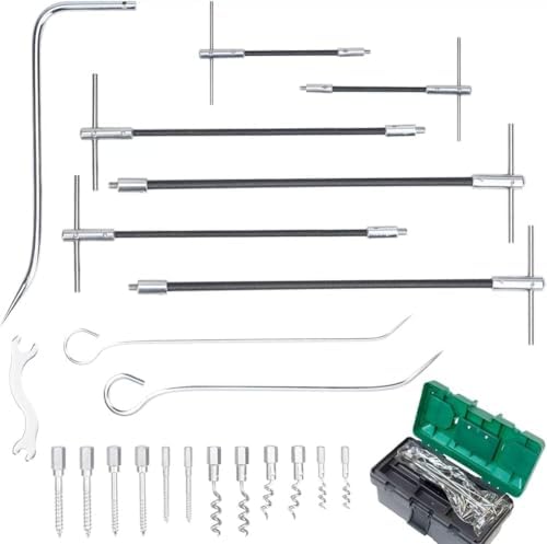 Packing Extractor Set, 23-Piece Tool Kit with Flexible Shaft, Removable Tip, Packing Puller and Hook, Durable Steel Alloy, Convenient Tool Storage