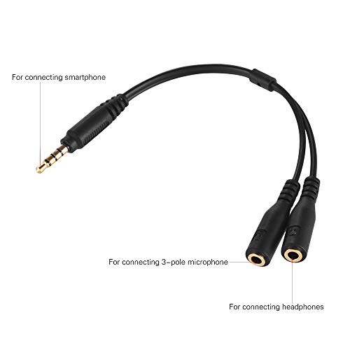 Docooler 3.5Mm Adaptador De Microfone Cabo De Áudio Estéreo Microfone Conversor De Cabo De Dois Três