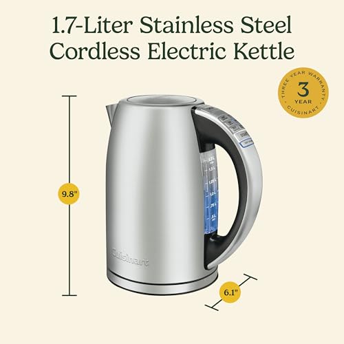 Cuisinart Electric Kettle, 1500W, 6 Temperature Presets, 1.7L, CPK-17P1 - image 8