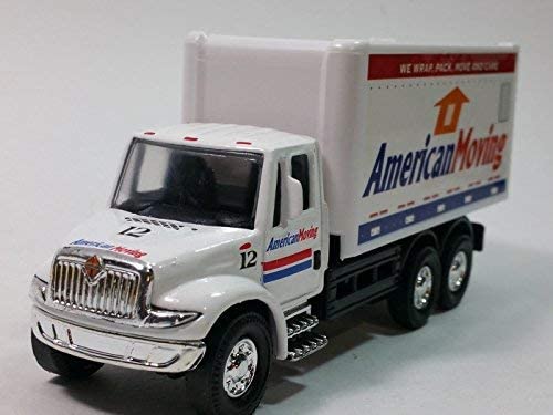 ShowcastsWhite American Moving International Box Truck 7" Scale Commercial Vehicle