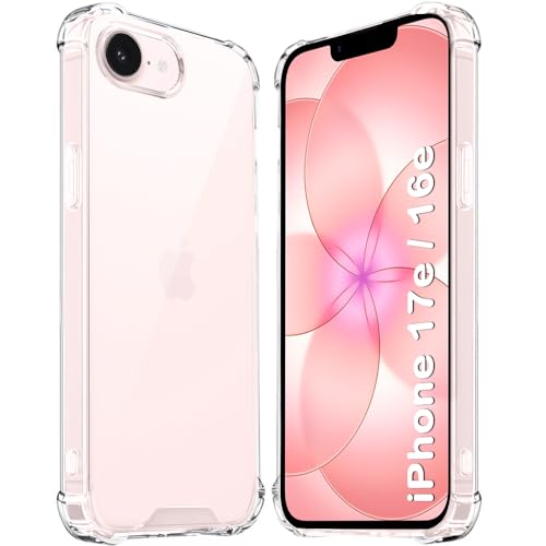 Image of TheGiftKart for iPhone 16e / iPhone 17e Case, Shockproof Clear Back Cover, Raised Bumps for Camera & Screen Protection, 360 Degree Protection Design Back Cover Case (PC & TPU, Transparent)