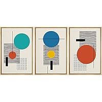 SIGNWIN Framed Canvas Wall Art Colorful Boho Decorative Art Geometric Patterns Illustrations Abstract Bohemian Urban Multicolor Metallic for Home Office - 16