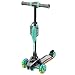 Trottinette à 3 Roues Small Rider Premium Pro, Sons de Moto, PU Roues Larges à LED et Plate-Forme à LED Réglage de la Hauteur, Enfants Garçons et Filles 3+ (Aqua)