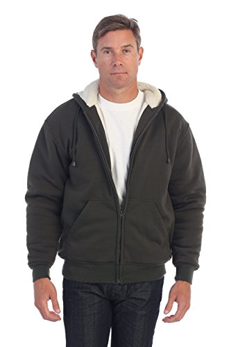 Image of Gioberti Men's Soft Heavyweight Sherpa Lined Fleece Hoodie Jacket