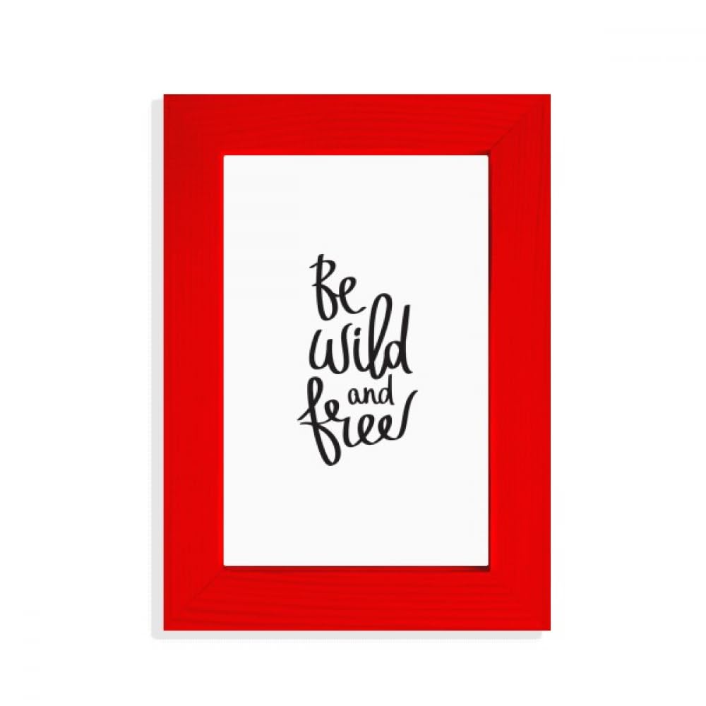 Cadre photo avec citation Be and Free rouge style Art déco premium