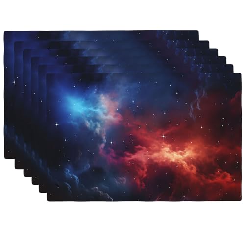 Sets de table lavables et résistants à la chaleur motif galaxie lot de 6