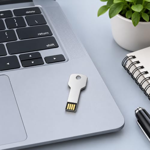 Image of Otario 64GB Key Shape USB Pendrive | Metal Keychain Flash Drive | Portable & Reliable Storage for Laptop, PC, Mobile, Tablet, Car Audio & Music