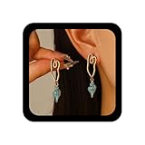 Enautoabs Pendientes colgantes bohemios irregulares con forma de corazón hueco, color blanco, aretes de gota de metal vintage, joyería para mujeres y niñas, Zinc