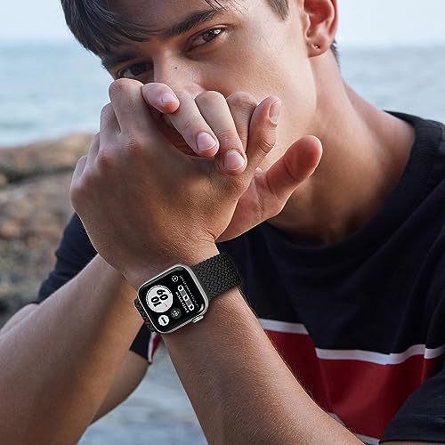Image of Stretchy Nylon Solo Loop Bands Compatible with Apple Watch 38mm /40mm /41mm /42mm for Series 10, Adjustable Braided Sport Elastics Women Men Strap for iWatch Series 10-1 SE, 3 Pack AO