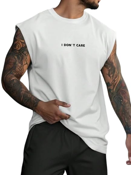 Printed Sleeveless Tshirt for Men | Tank Top for Men's | Vest for Man Printed