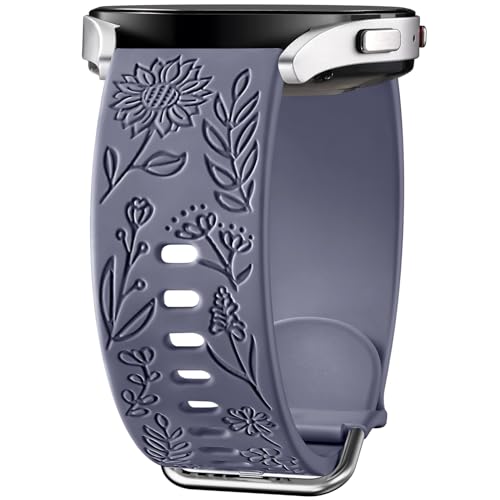 SNBLK Compatible with Samsung Watch Bands, 20mm Silicone Strap for Galaxy Watch 5 40mm 44mm/Watch 5 Pro 45mm/Galaxy Watch 42mm/Watch 3 41mm/Active 2 40mm 44mm/Watch 4 Classic 46mm 42mm, Blue Grey