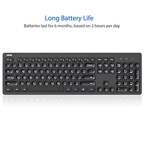 Arteck 2.4G Wireless Keyboard Ultra Slim Full Size Keyboard With Numeric Keypad And Media Hotkey For Computer/Desktop/Pc/Laptop/Surface/Smart Tv And Windows 11/10/ 8/7 #TOP4