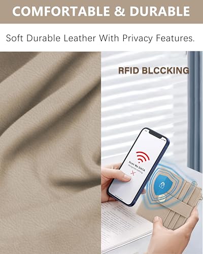 Image of Keychain Wallet Wristlet for Women,RFID Small Wallet | Wallet Wristlet with Zipper Coin Pocket,Vegan Leather Card Wallets for Women, 2 ID Window,Gift