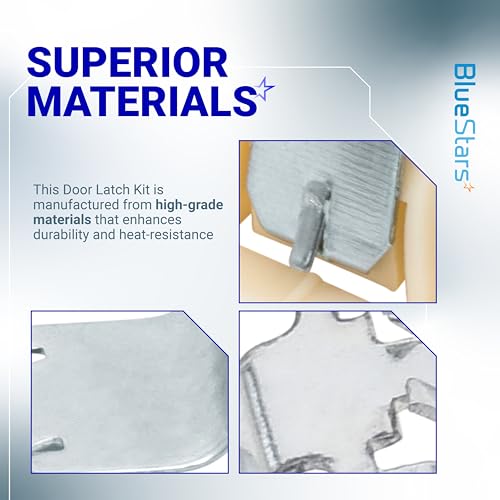[2 SETS] BlueStars 279570 Universal Appliance Door Latch Kit PS334230 AP3094183 14205029 236877 420198 423232 EED4300TQ0 LTE5243DQ6 - Fits GE Whirlpool Kenmore Roper KitchenAid Dryers and more