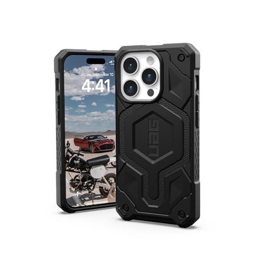 URBAN ARMOR GEAR UAG Case Compatible with iPhone 15 Pro Case 6.1" Monarch Pro Black Built-in Magnet Compatible with MagSafe Charging Premium Rugged Military Grade Dropproof Protective Cover
