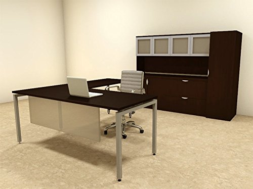 5pc L Shape Modern Contemporary Executive Office Desk Set OF-CON-L80