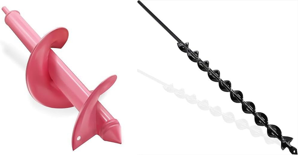 TCBWFY 24 Inch Auger Drill Bit for Planting - 1.2"x24" Long Handle Easy Planter Garden Auger,4x12 Inch Auger Drill Bit for Planting - Heavy Duty Garden Tools Auger Drill Bit for Planting Bulbs