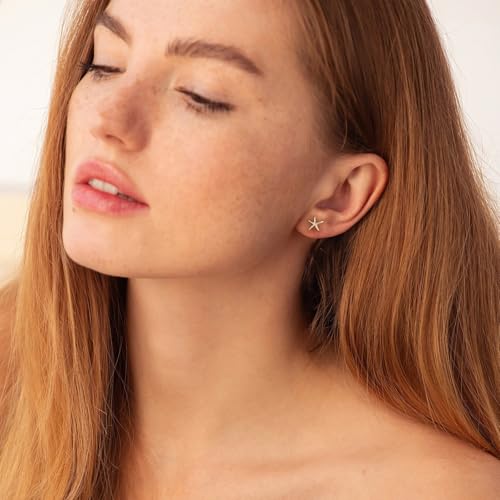 Ritach Gold Stud Earrings for Women Trendy 14K Gold Hypoallergenic Small Earrings for multiple piercing4