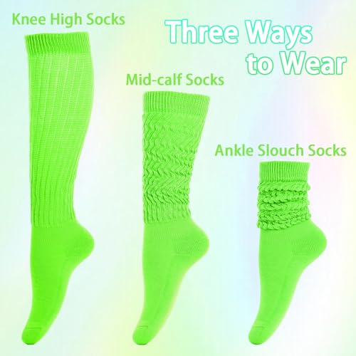Image of Gvhntk Slouch Socks Women 80s 90s Scrunch Socks Extra Long Slouchy Sock Knee High Sock