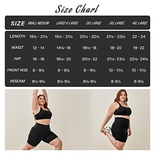 Qggqdd 3 Pack Plus Size 8In Biker Shorts For Women - High Waisted Black Maternity Yoga Shorts (3X-Large) #TOP4