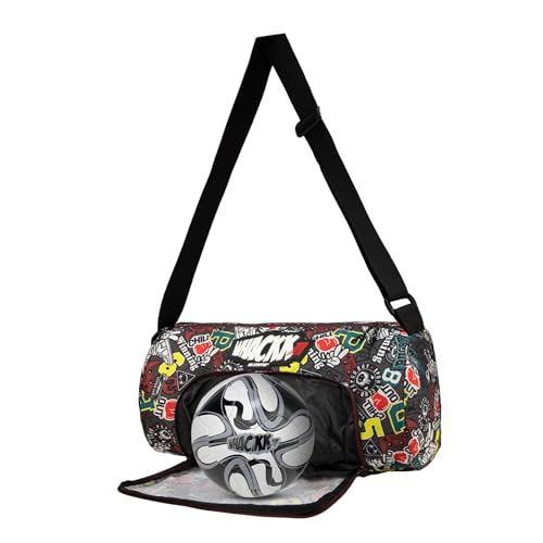 Image of Whackk Track Printed Rugby Gym Bag|Fitness Bag|Sports Duffle|Multipurpose Carry Bag |Travel Duffel Bag|Adjustable Strap|Unisex|Sports Kit Bag